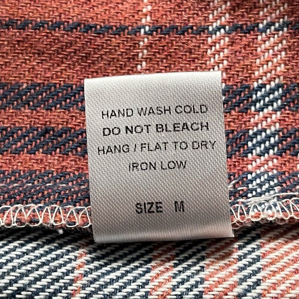 Acoa Wool Blend Oversized Button Up Shacket Shirt Jacket Rust Plaid Size M Basic - Picture 8 of 10